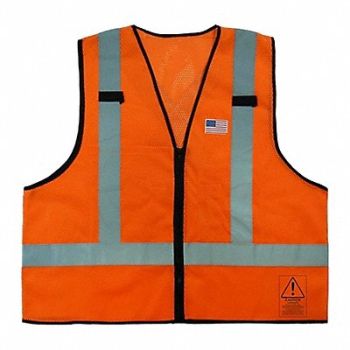 RPS Vest ANSI C2 Mesh Zip BNSF Orange XL, 803EY4