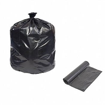 TOUGH GUY Recycled Plastic Trash Bags Black PK100, 803ZV1