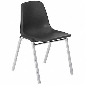 NATIONAL PUBLIC SEATING Shell Stacking Chair Poly Black PK4, 9UDK1