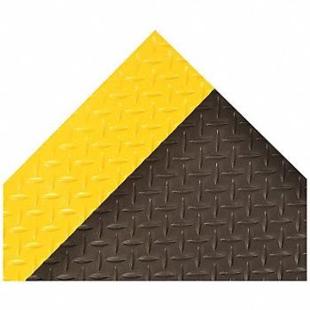 NOTRAX Switchboard Mat Black YllwBrdr 3ftx75ft, 3BY57