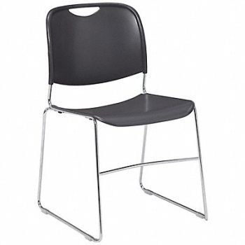 NATIONAL PUBLIC SEATING Stacking Chair Polypropylene Gray PK4, 9RND9