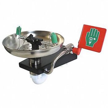 HUGHES SAFETY Eye/Face Wash Station Wall Silver, 34RT73