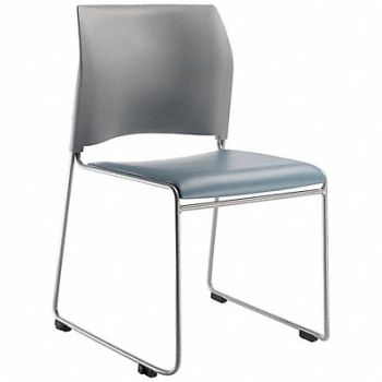NATIONAL PUBLIC SEATING Stacking Chair Vinyl 30-3/4in H Silver, 38XR07