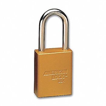 AMERICAN LOCK E7787 Lockout Padlock KA Yellow 1-7/8 H PK12, 9W602
