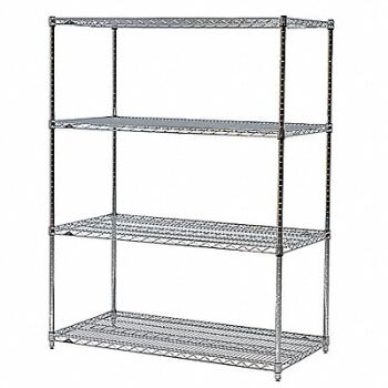 METRO Wire Shlv Unit Cap 500 lb 24inx63inx60in, 9WA19