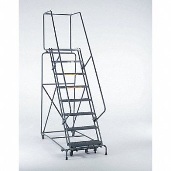 BALLYMORE Safety Rolling Ladder Steel 120 In.H, 9WXT3