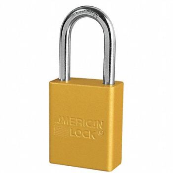 AMERICAN LOCK E7786 Lockout Padlock KA Yellow 1-7/8 H PK6, 8RE13