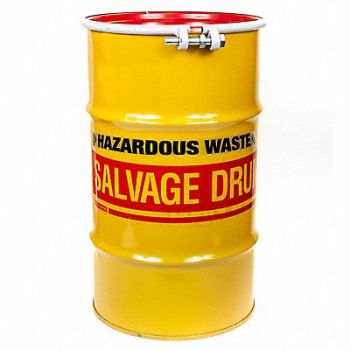 GRAINGER APPROVED Transport Drum Yellow 20ga .9mm, 8A824