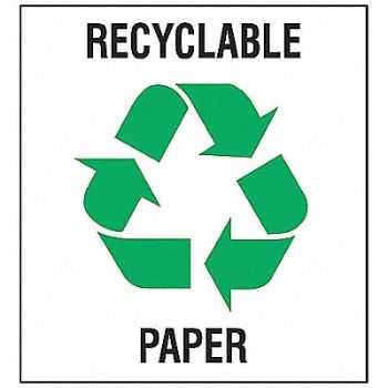 BRADY Recycle Label 10 in x 10 in Vinyl PK5, 8AA31