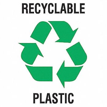 BRADY Recycle Label 10 in x 10 in Vinyl PK5, 8VKK4