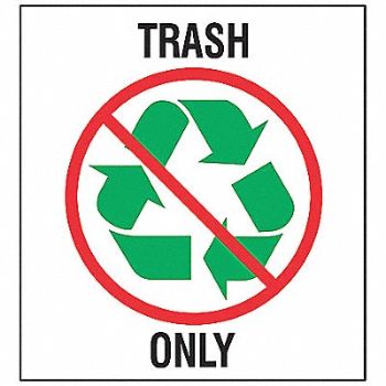 BRADY Recycle Label 10 in x 10 in Vinyl PK5, 9MEF6