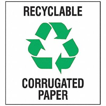 BRADY Recycle Label 10 in x 10 in Vinyl PK5, 8AAE9