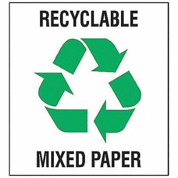 BRADY Recycle Label 5 in x 5 in Vinyl PK5, 8ZE75