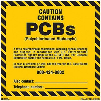BRADY Chemical Label 6 in W Vinyl PK10, 8AAH5