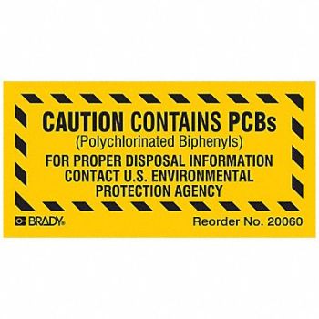 BRADY Chemical Label Polyester 2 in W PK100, 8AAH7