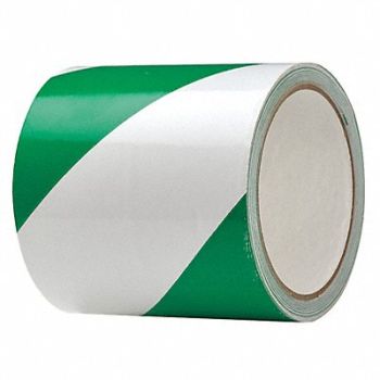 GRAINGER APPROVED E7742 Floor Tape Green/White 4 inx54 ft Roll, 8AAK5
