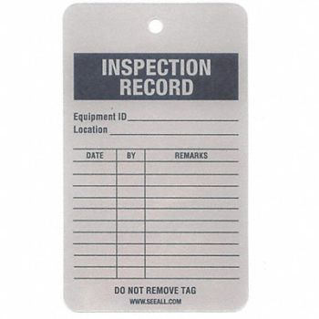 SEE ALL INDUSTRIES Svce Rcd Tag 5 x 3 In Bk and R/Wht PK25, 9AFC5