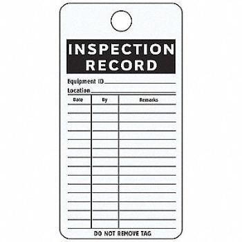 SEE ALL INDUSTRIES Test Rcd Tag 4-1/4 x 3 In Bk/Wht PK25, 9ACW7