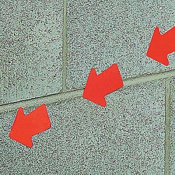 GRAINGER APPROVED Floor Tape Red 3 inx3 ft Arrow PK50, 8ADC7