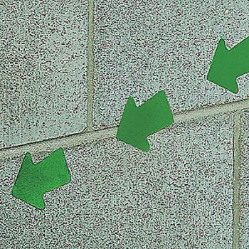 GRAINGER APPROVED Floor Tape Green 4 inx4 ft Arrow PK50, 8ADE1