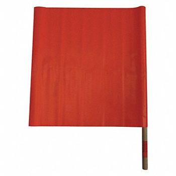 GRAINGER APPROVED Handheld Warning Flag Hi-Vis Orange, 8AE39