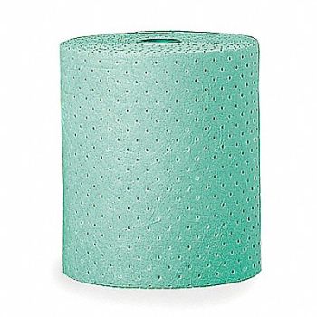 GRAINGER APPROVED Absorbent Roll Chem/Hazmat Green 150ft L, 8AE52
