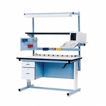 PRO-LINE Bin Rail 72 W x 1-1/2 D x 30 H Sky Blue, 9EXW4