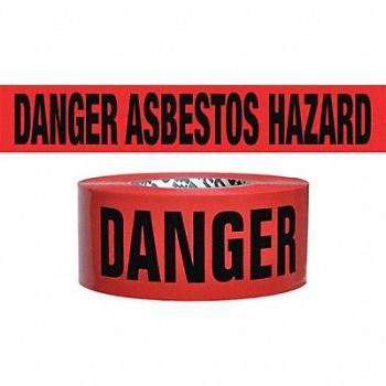 GRAINGER APPROVED Barricade Tape Red/Black 500 ft x 3 In, 8AF54