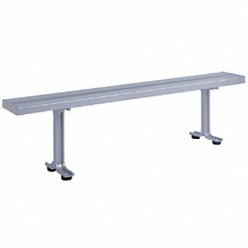 LYON Locker Room Bench 6ft Wide Silver, 8AFH8