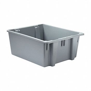 RUBBERMAID COMMERCIAL PRODUCTS Stack and Nest Ctr Gray Solid Plastic, 8AG61