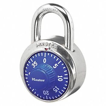MASTER LOCK Combination Padlock 2 in Round Silver, 8AH37