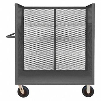 GRAINGER APPROVED 3 Sided Mesh Cart 1 Shelf 3600 lb., 8AHC9
