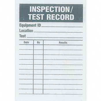 SEE ALL INDUSTRIES Test Rcd Tag 4-1/4 x 3 In Foil PK25, 8AJ71