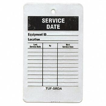 SEE ALL INDUSTRIES Svce Rcd Tag 5 x 3 Bk and R/Wht PK25, 8AJ72