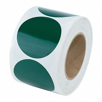 GRAINGER APPROVED Floor Tape Green 3 inx3 in Circle PK500, 8AKF7