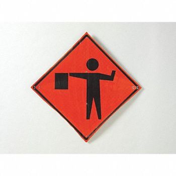 EASTERN METAL SIGNS AND SAFETY Flagger Ahead Traffic Sign 36 x 36, 8AMH4