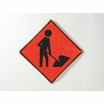 EASTERN METAL SIGNS AND SAFETY Workers Ahead Traffic Sign 36 x 36, 8AMK4
