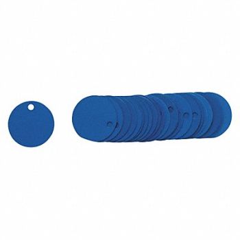 BRADY Blank Tag Aluminum 1 1/2in W Blue PK25, 8AN15