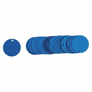 BRADY Blank Tag Aluminum 2in W Blue PK25, 8AN17