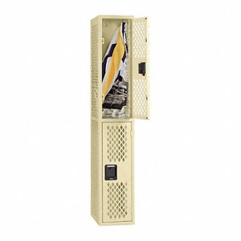TENNSCO Wrdrb Lockr Vent 1 Wide 2 Tier Sand, 8ART9