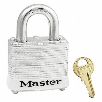 MASTER LOCK F0076 Lockout Padlock KA White 1-1/4 H, 8AWK8