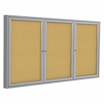 GHENT Enclosed Bulletin Board Cork 96x48 In., 9EYV0