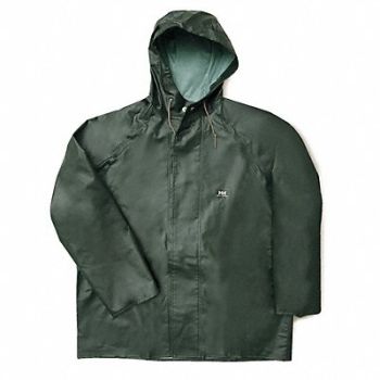 HELLY HANSEN Rain Jacket with Hood Green 2XL, 9RZL1
