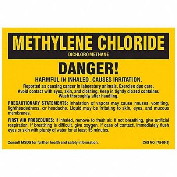 BRADY Chemical Label Polyester 5 in W PK25, 8AXP2