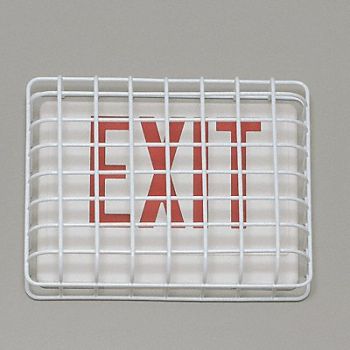 SAFETY TECHNOLOGY INTERNATIONAL Wire Guard Steel White 13 3/4 Exit Sign, 8C245