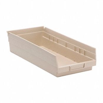 QUANTUM STORAGE SYSTEMS F0619 Shelf Bin Ivory Polypropylene 4 in, 8C760