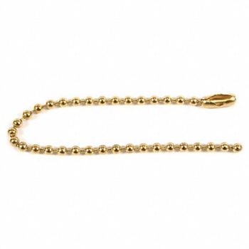 C.H. HANSON Beaded Chain 4 1/2 in L Brass PK25, 8C899