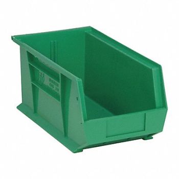 QUANTUM STORAGE SYSTEMS F0605 Hang and Stack Bin Green PP 7 in, 8CA75