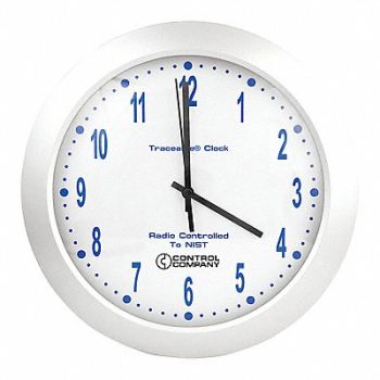 CONTROL COMPANY Wall Clock Analog Battery, 8CA81