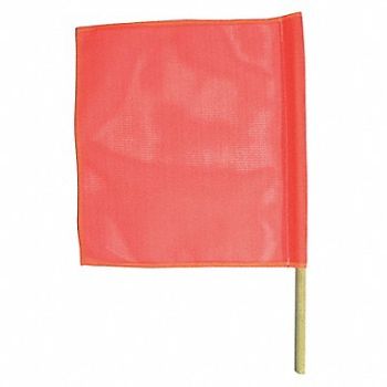 GRAINGER APPROVED Handheld Warning Flag Hi-Vis Orange, 8CA99